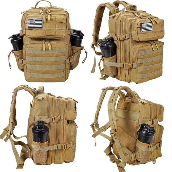 45L Tactical Backpack with Bottle Holder Waterproof Multi Compartment for Hiking - Picture 5 of 5